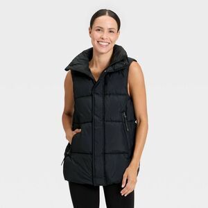 Open Box - All In Motion - Women's Long Puffer Vest - All In Motio Black